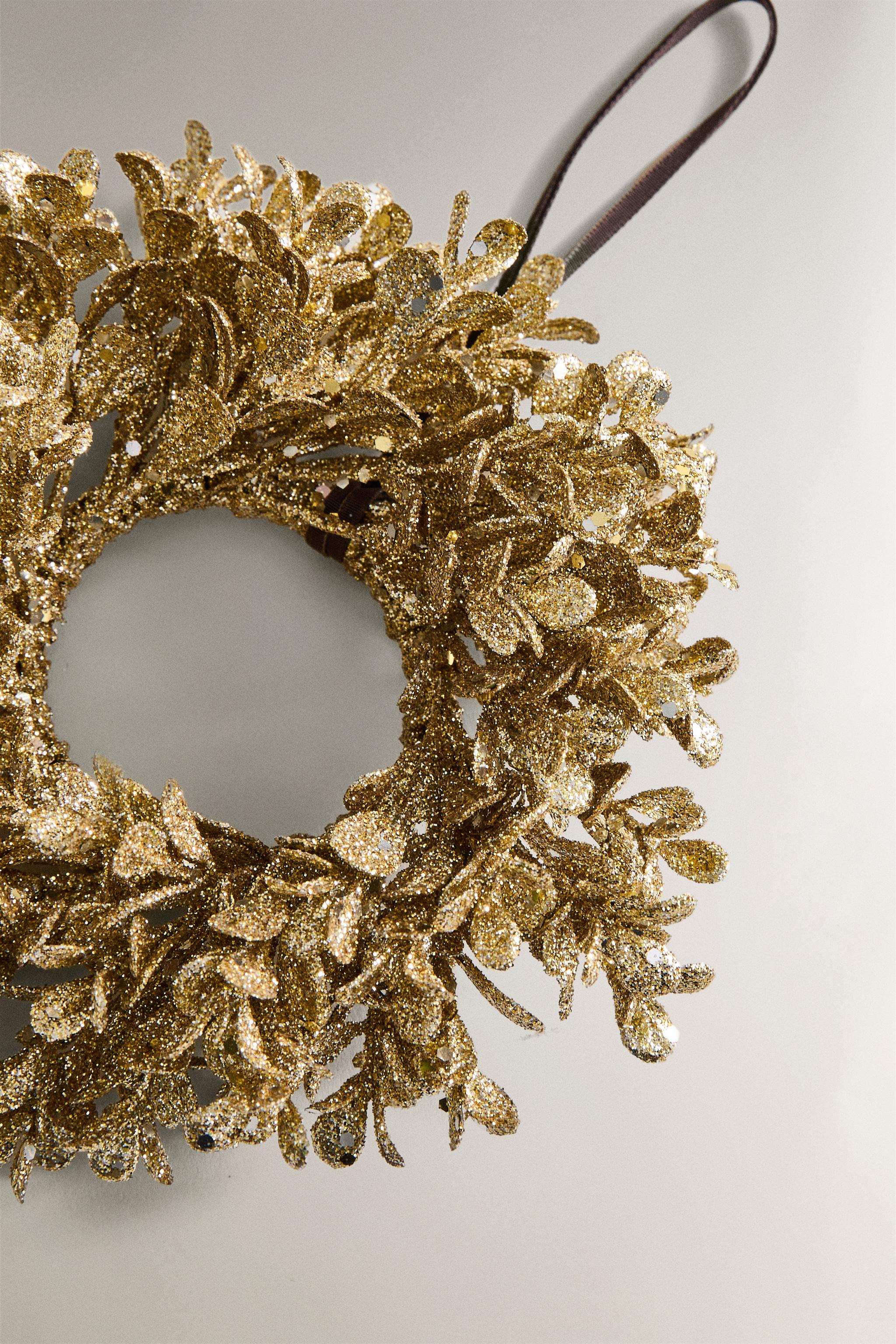 DÉCORATION COURONNE PAILLETTES DE NOËL